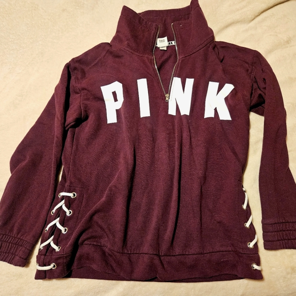 PINK zip up sweater